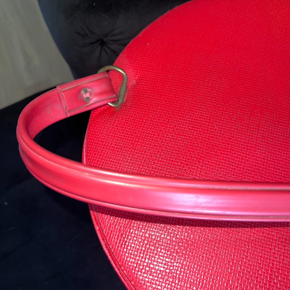 1950s Vintage Hat Box Wig Storage - Red - Picture 3 of 15